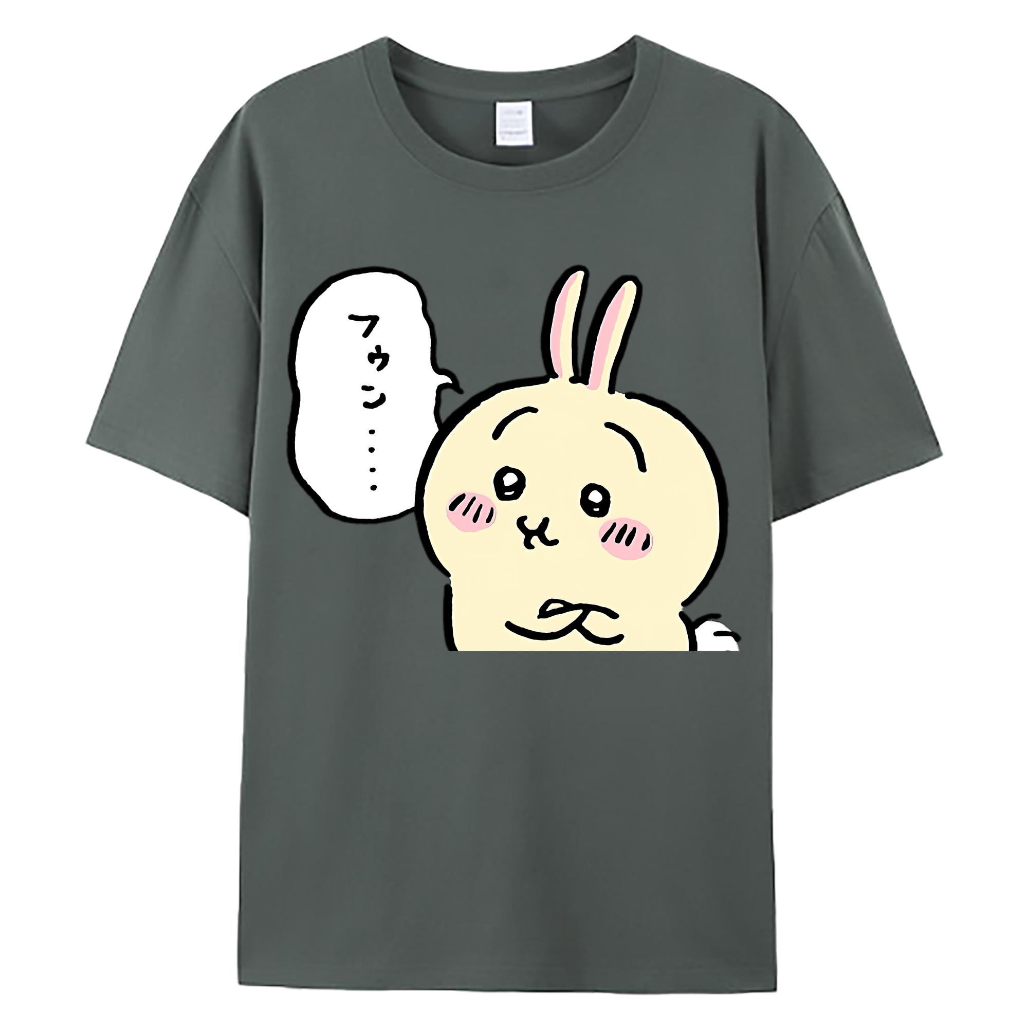 （画像用） ちいかわ うさぎ Chii-kawa usagi 綿100％ メンズ半袖Tシャツ｜肌触りやわらか＆通気性